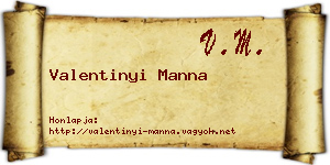 Valentinyi Manna névjegykártya